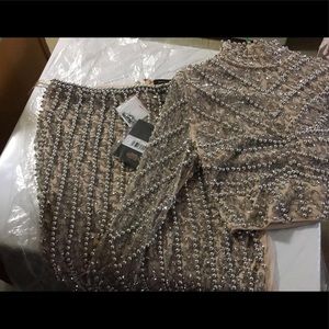 Bedazzled Midi Skirt & Crop Top Never Worn!
